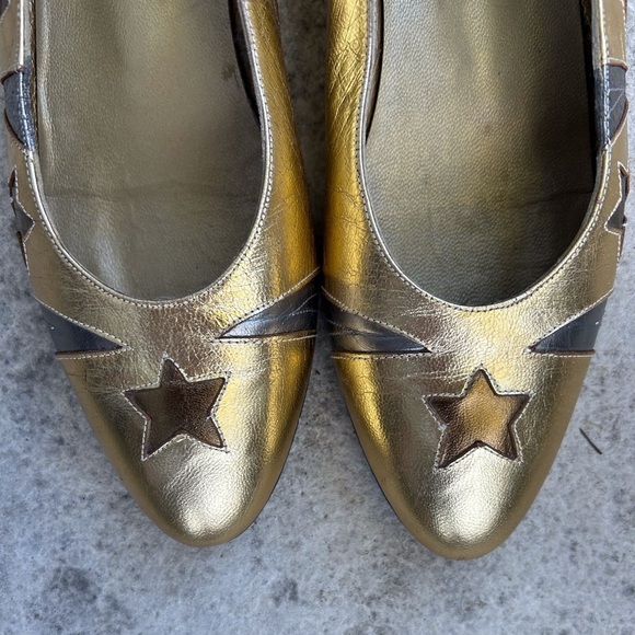 Vintage Roland Cartier Gold stars flats, size 40 (US9) - Picture 3 of 13